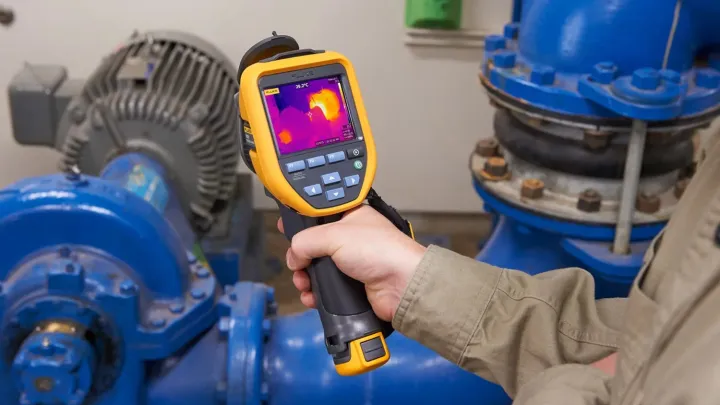 Inspección con cámara termográfica sobre un motor eléctrico